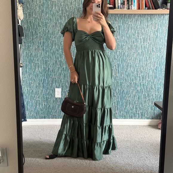 Anthropologie Sundrenched silky satin green - Picture 2 of 6